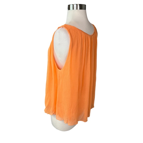 Alice + Olivia Blouse Womens Tank Top Blouse Chiffon Lined Orange Medium - Picture 5 of 7
